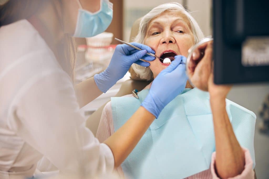 Woman at the dentists
