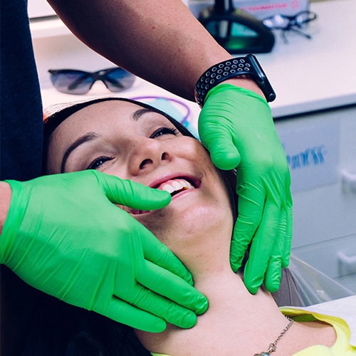 Smiling Patient with Dentist Image