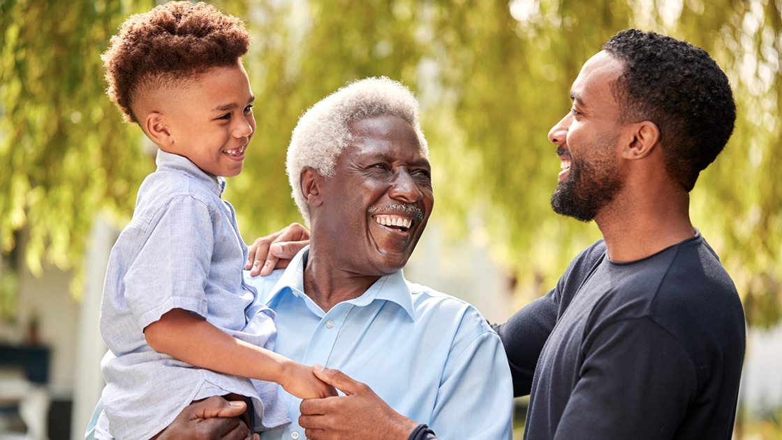 3 Generations of Men Smiling